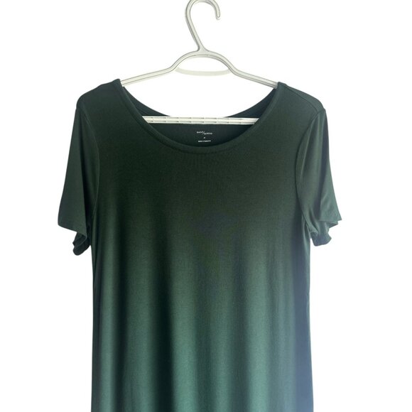 Daily Ritual Short Sleeve Jersey Knit Maxi Dress Side Slit Forest Green Small - Picture 4 of 11